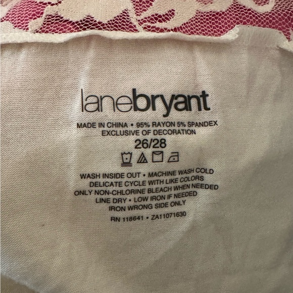 Lane Bryant A-Symmetrical Lace/Animal Print Top Size 26/28 - Picture 11 of 11